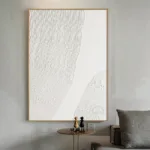 Free Shipping Hot Sale Contemporary Hand-painted Abstract White Line Paintings On Canvas Large Bedroom Decoration Unframed